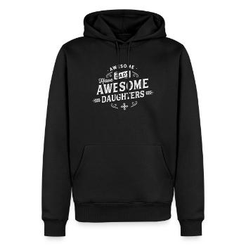 Père et fille, Awesome Dads Awesome Daughters - Sweat à capuche Premium bio Homme - noir - Devant - Nico (187cm)