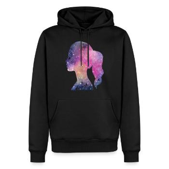 Galaxy woman - Männer Premium Bio Hoodie - Schwarz - Vorne - Nico (187cm)
