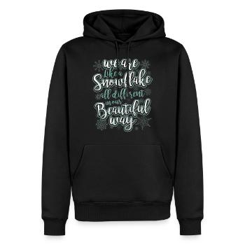 We Are Like A Snowflake - Statement Motivation - Männer Premium Bio Hoodie - Schwarz - Vorne - Nico (187cm)