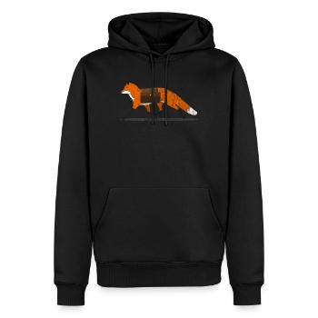Tiere Fuchs - Männer Premium Bio Hoodie - Schwarz - Vorne - Nico (187cm)