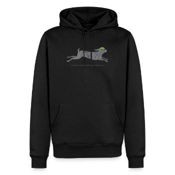 Animaux lapins - Sweat à capuche Premium bio Homme - noir - Devant - Nico (187cm)