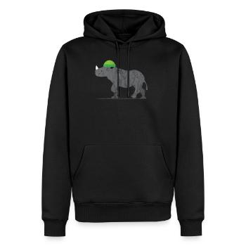 Tiere Rhinoceros - Männer Premium Bio Hoodie - Schwarz - Vorne - Nico (187cm)
