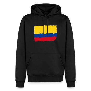 Colombia flag - Men’s Premium Organic Hoodie - black - Front - Nico (187cm)
