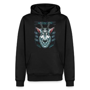Chèvre de montagne à la mode Animal sauvage - Sweat à capuche Premium bio Homme - noir - Devant - Nico (187cm)