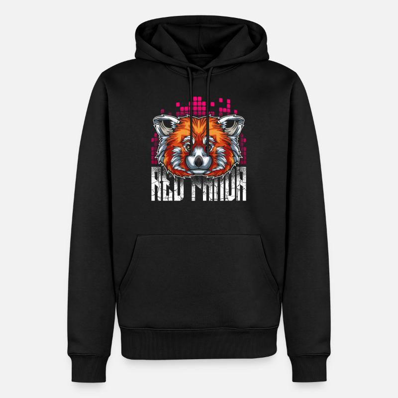Roter Panda - Männer Premium Bio Hoodie - Schwarz