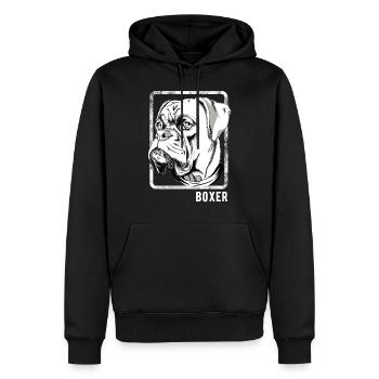 Hunde - Boxer - Männer Premium Bio Hoodie - Schwarz - Vorne - Nico (187cm)