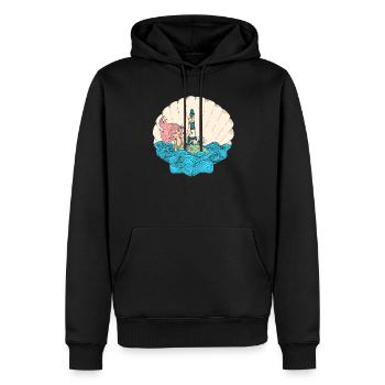 Sirène sirène sirène conte de fées - Sweat à capuche Premium bio Homme - noir - Devant - Nico (187cm)