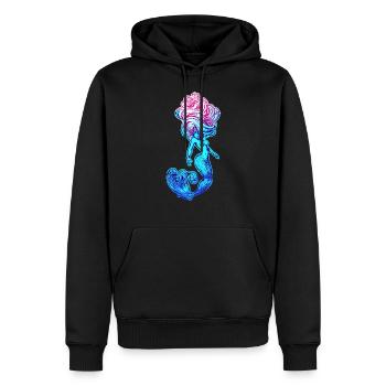 Sirène sirène sirène conte de fées - Sweat à capuche Premium bio Homme - noir - Devant - Nico (187cm)