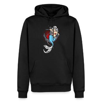 Sirène sirène sirène conte de fées - Sweat à capuche Premium bio Homme - noir - Devant - Nico (187cm)