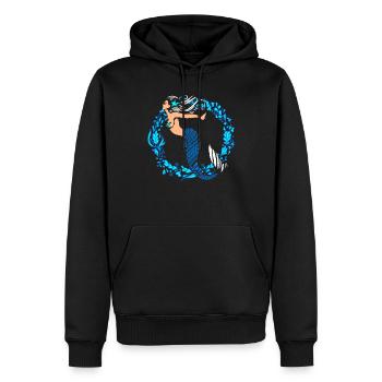 Sirène sirène sirène conte de fées - Sweat à capuche Premium bio Homme - noir - Devant - Nico (187cm)