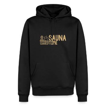 Sauna - Männer Premium Bio Hoodie - Schwarz - Vorne - Nico (187cm)