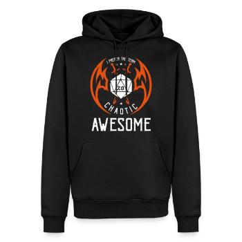 pen and paper chaotic awesome male - Männer Premium Bio Hoodie - Schwarz - Vorne - Nico (187cm)