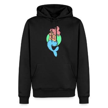 Sirène sirène sirène conte de fées - Sweat à capuche Premium bio Homme - noir - Devant - Nico (187cm)