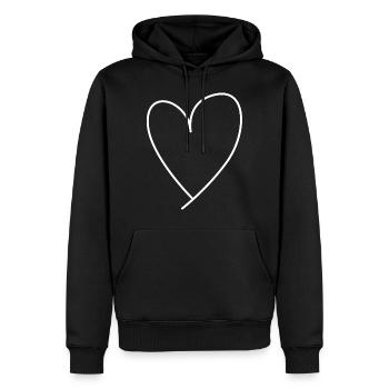 cœur - Sweat à capuche Premium bio Homme - noir - Devant - Nico (187cm)