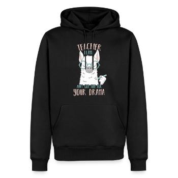 Lama enseignant - Sweat à capuche Premium bio Homme - noir - Devant - Nico (187cm)