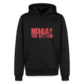 Montag - Männer Premium Bio Hoodie - Schwarz - Vorne - Nico (187cm)