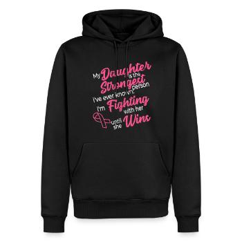 Mois de prévention du cancer du sein fille cancer du sein - Sweat à capuche Premium bio Homme - noir - Devant - Nico (187cm)