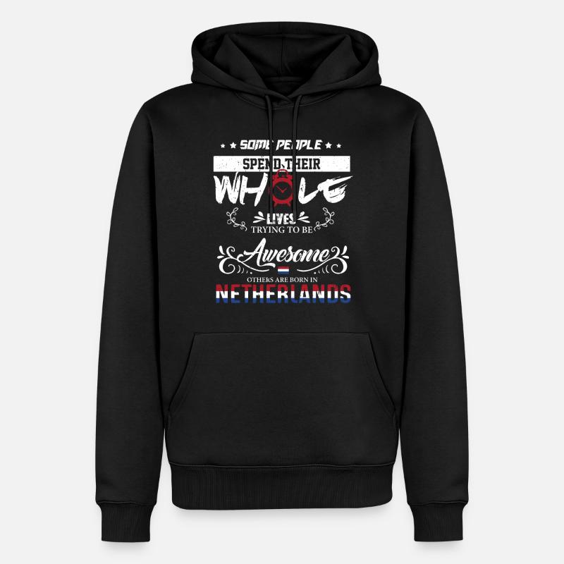Pays-Bas Pays-Bas Pays-Bas Né - Sweat à capuche Premium bio Homme - noir