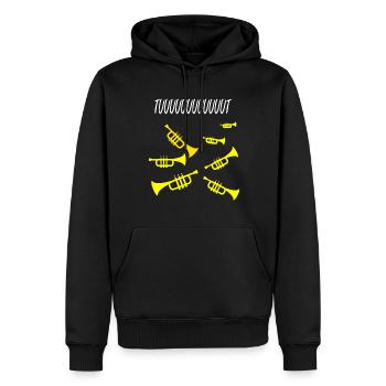 TROMPETTE - Sweat à capuche Premium bio Homme - noir - Devant - Nico (187cm)