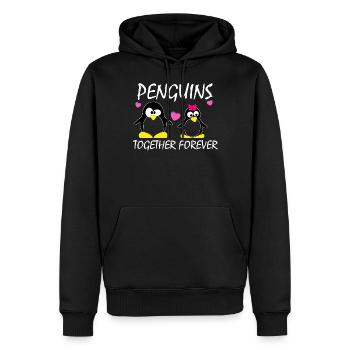Penguins Couple Forever Together Staying Gift - Men’s Premium Organic Hoodie - black - Front - Nico (187cm)
