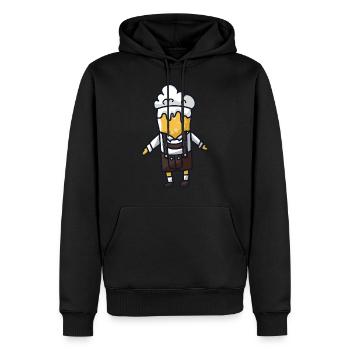 Costume de bière Lederhose - Sweat à capuche Premium bio Homme - noir - Devant - Nico (187cm)