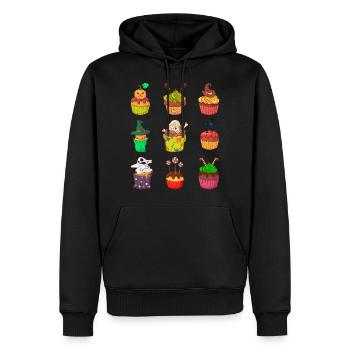 Gâteau au muffin Halloween - Sweat à capuche Premium bio Homme - noir - Devant - Nico (187cm)