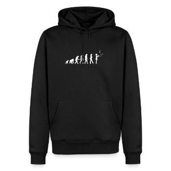 Idée cadeau Darwin clarinette orchestre - Sweat à capuche Premium bio Homme - noir - Devant - Nico (187cm)