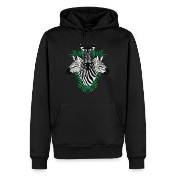 Tiefer Dschungel - Zebra - Männer Premium Bio Hoodie - Schwarz - Vorne - Nico (187cm)