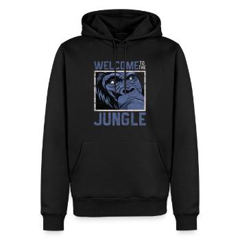 Bienvenue dans la jungle - Sweat à capuche Premium bio Homme - noir - Devant - Nico (187cm)