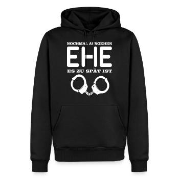 Cadeau de fiancée Bachelorette - Sweat à capuche Premium bio Homme - noir - Devant - Nico (187cm)