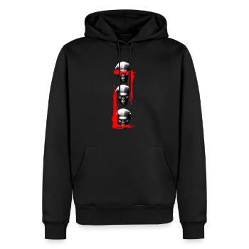 Trois singes sages - Sweat à capuche Premium bio Homme - noir - Devant - Nico (187cm)