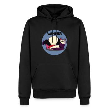 Wampier Vampir fett dick Wortwitz Geschenkidee - Männer Premium Bio Hoodie - Schwarz - Vorne - Nico (187cm)