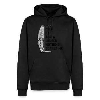 Ich bin ein Vater und ein Holzfällerhemd - Männer Premium Bio Hoodie - Schwarz - Vorne - Nico (187cm)