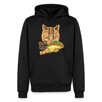 Taco Cat Favorite Food Adorable Animals Mexican - Men’s Premium Organic Hoodie - black - Front - Nico (187cm)