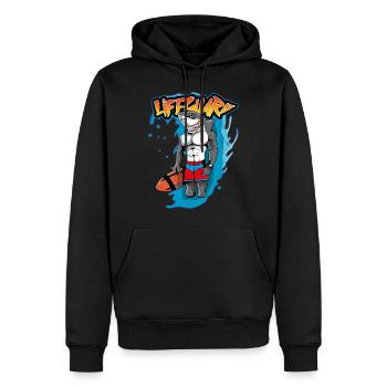 Lifeguard on Duty Hai Shark lifeguard gift - Men’s Premium Organic Hoodie - black - Front - Nico (187cm)
