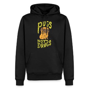 Pugs nicht Drogen - Mops T-Shirt für Mops Mama und Papa - Männer Premium Bio Hoodie - Schwarz - Vorne - Nico (187cm)