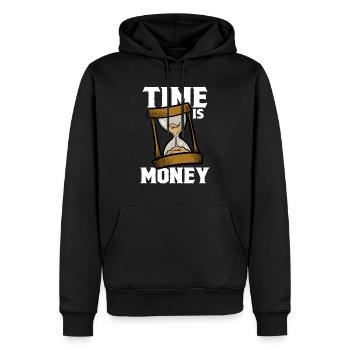 Zeit ist Geld Hourglass T-Shirt Zeit sparen Humor - Männer Premium Bio Hoodie - Schwarz - Vorne - Nico (187cm)