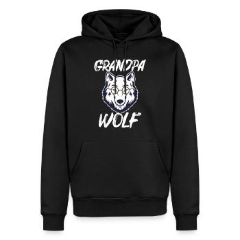 Cadeau Papy Wolf White Direwolf Glasses - Sweat à capuche Premium bio Homme - noir - Devant - Nico (187cm)
