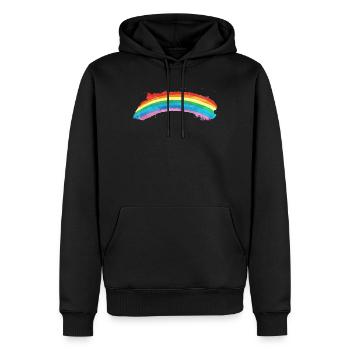 Cadeau vintage de couleurs arc-en-ciel - Sweat à capuche Premium bio Homme - noir - Devant - Nico (187cm)