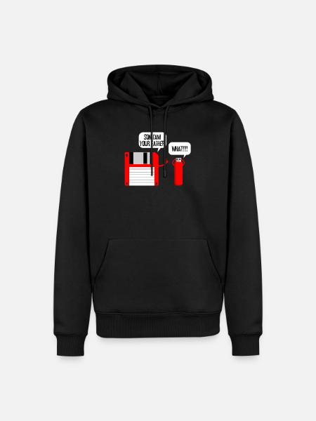Diskette USB Stick What Geschenkidee - Männer Premium Bio Hoodie - Schwarz