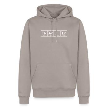 Lehrer - Männer Premium Bio Hoodie - Taupe - Vorne - Nico (187cm)