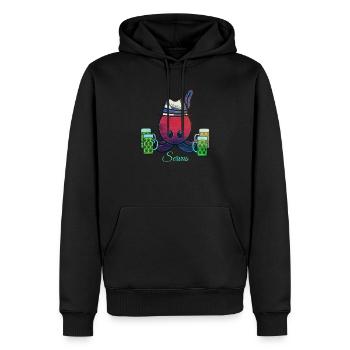 Oktopus - Männer Premium Bio Hoodie - Schwarz - Vorne - Nico (187cm)