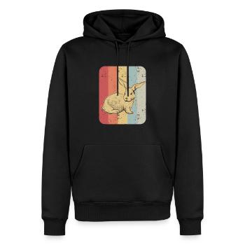 Hase Kaninchen Retro Vintage Geschenk - Männer Premium Bio Hoodie - Schwarz - Vorne - Nico (187cm)