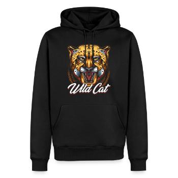 Gepard - Männer Premium Bio Hoodie - Schwarz - Vorne - Nico (187cm)