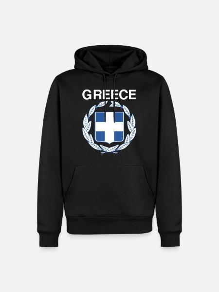 Grækenland våbenskjold - Herre Premium økologisk hoodie - sort
