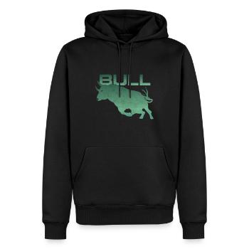 Silhouette de taureau - Sweat à capuche Premium bio Homme - noir - Devant - Nico (187cm)
