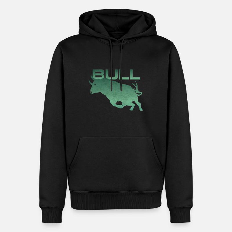 Stier Silhouette - Männer Premium Bio Hoodie - Schwarz
