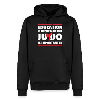 Le judo est important - Sweat à capuche Premium bio Homme - noir - Devant - Nico (187cm)