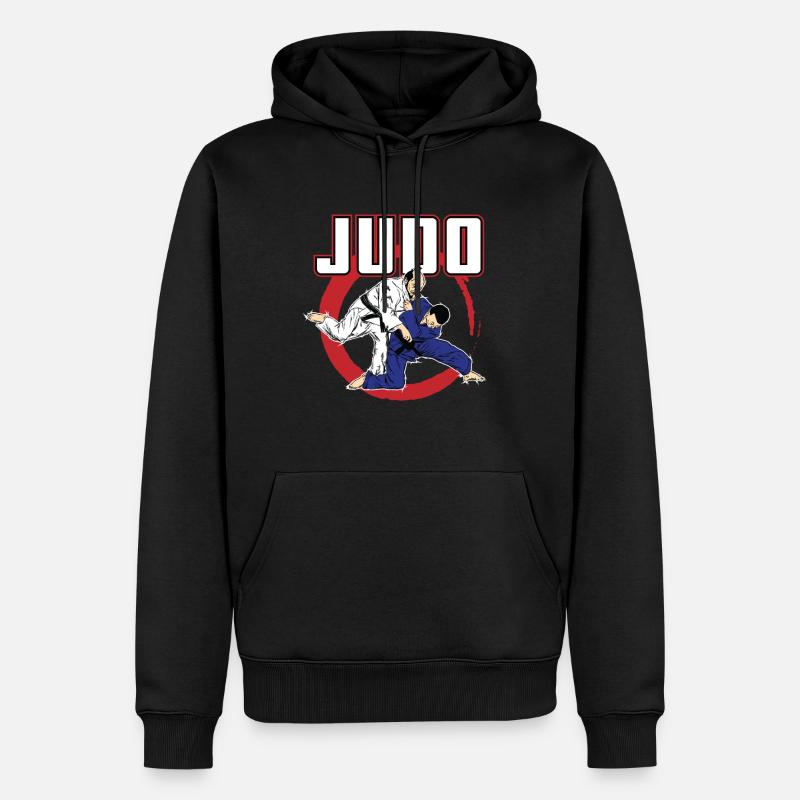 judo - Sweat à capuche Premium bio Homme - noir