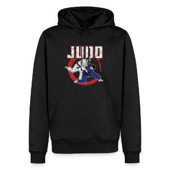 judo - Sweat à capuche Premium bio Homme - noir - Devant - Nico (187cm)